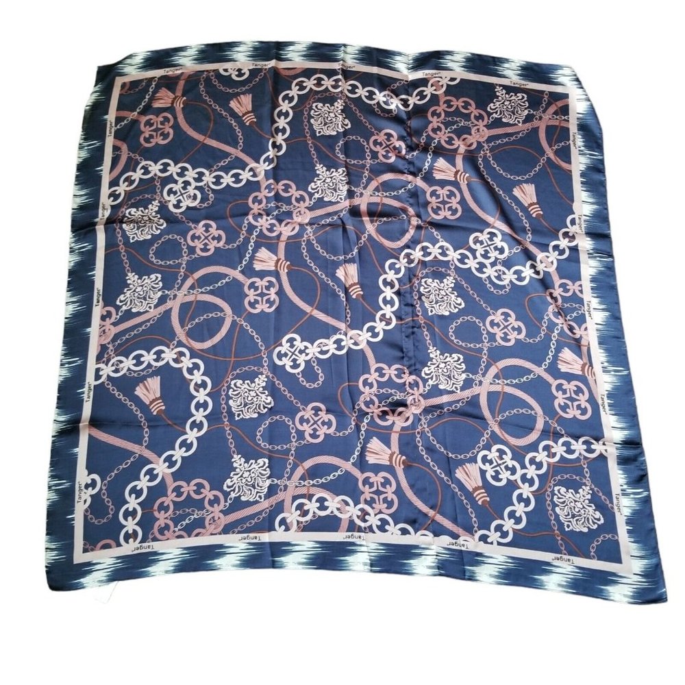 Women's Scarf Fashion Accessory Blue Pink Tanger Polyester Tassels Chains Design